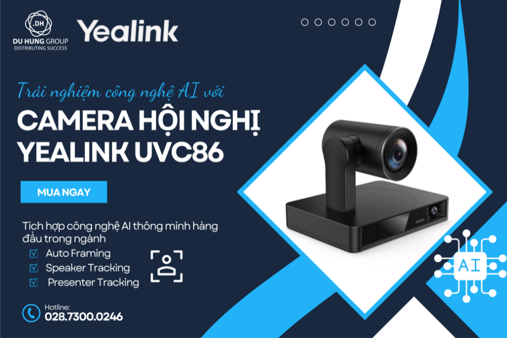 Trải nghiệm công nghệ AI với camera hội nghị Yealink UVC86