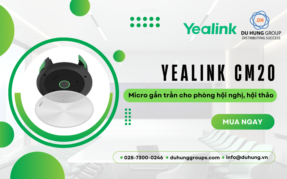 Yealink CM20 - Micro gắn trần cho phòng hội nghị, hội thảo