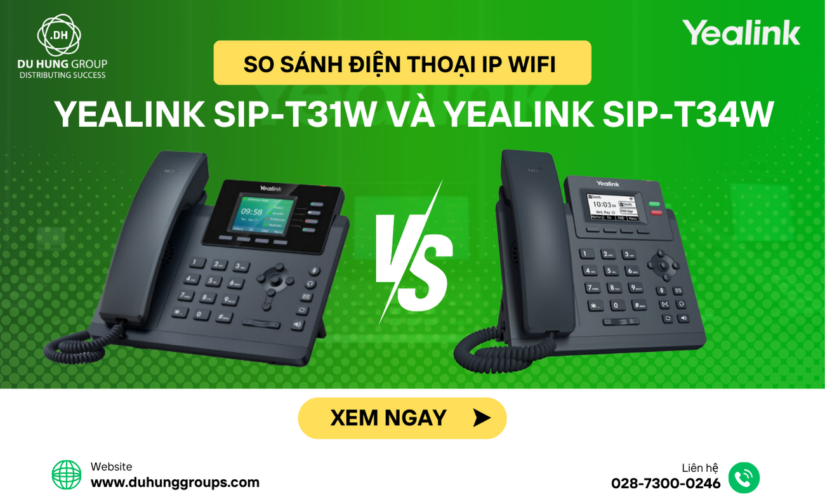 So sánh điện thoại IP Wifi Yealink SIP-T31W và Yealink SIP-T34W
