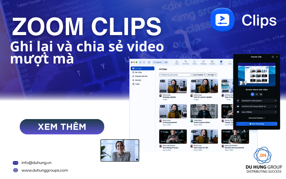 Zoom Clips - Ghi lại và chia sẻ video mượt mà