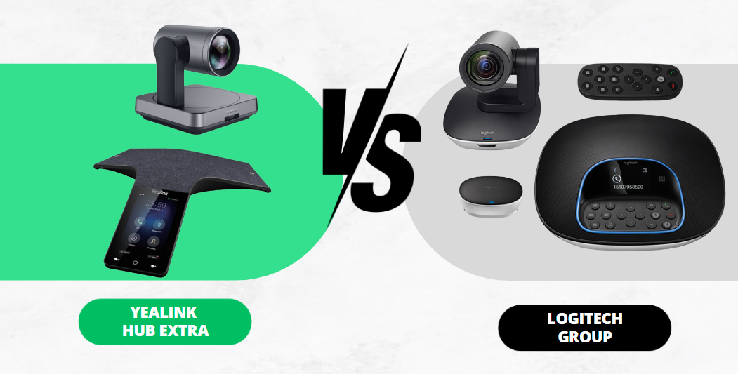 So sánh bộ thiết bị hội nghị Yealink Hub Extra và Logitech Group