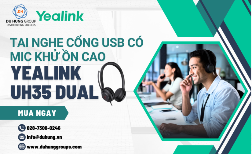 Tai nghe cổng USB có mic khử ồn cao Yealink UH35 Dual