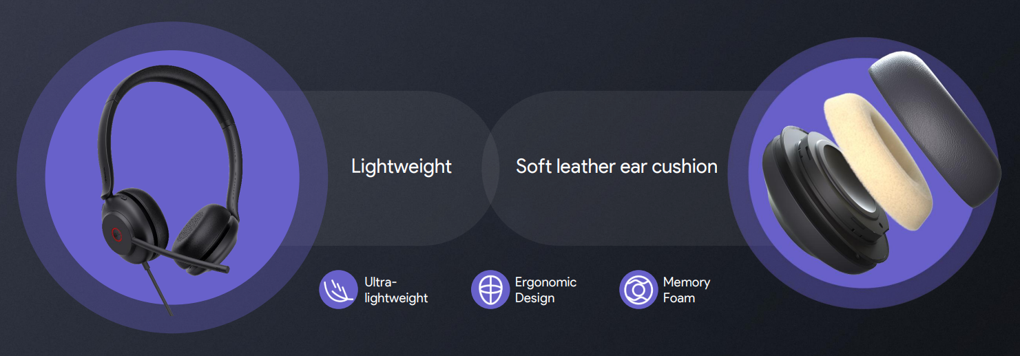 Tai nghe USB Yealink UH35 mới với micro kép thiết kế siêu nhẹ