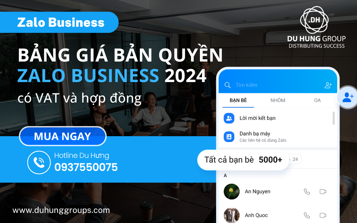 Bảng giá bản quyền Zalo Business 2024 | có VAT và hợp đồng