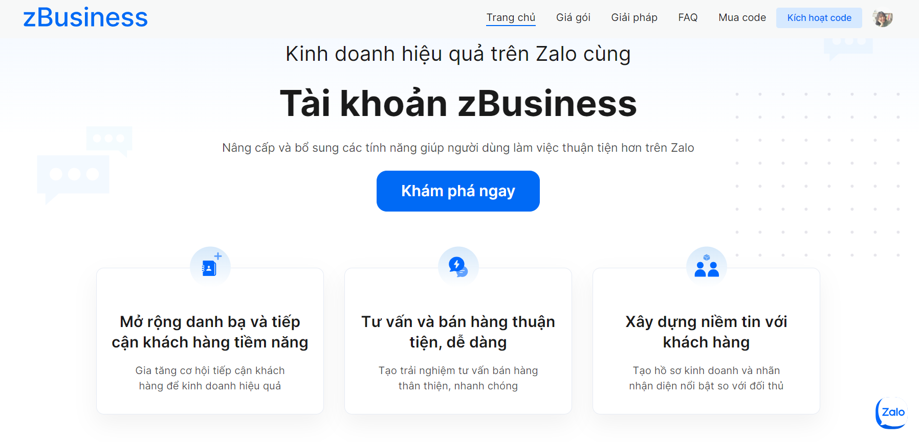 Hướng dẫn sử dụng các tính năng Zalo Business Pro