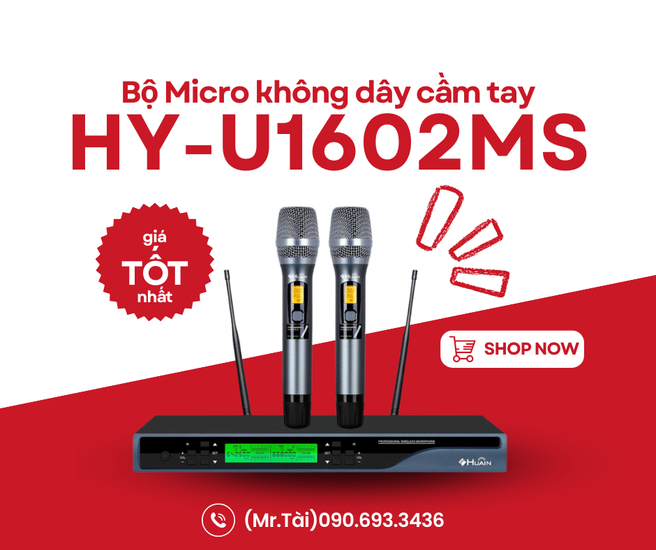 Bộ Micro không dây cầm tay HY-U1602MS chất lượng giá tốt-2