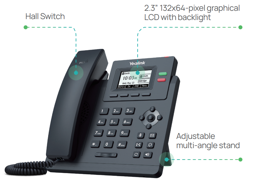 Điện thoại bàn Wifi Yealink SIP-T31W kết nối không dây tiện lợi-2