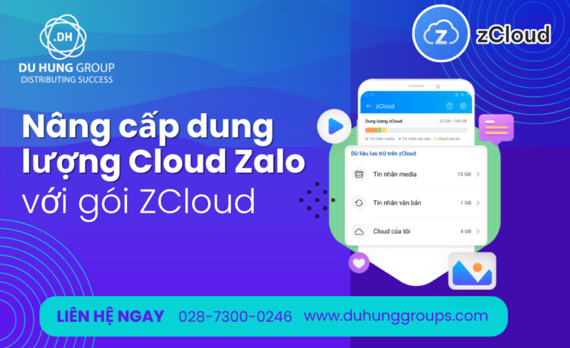 Nâng cấp dung lượng Cloud Zalo với gói ZCloud