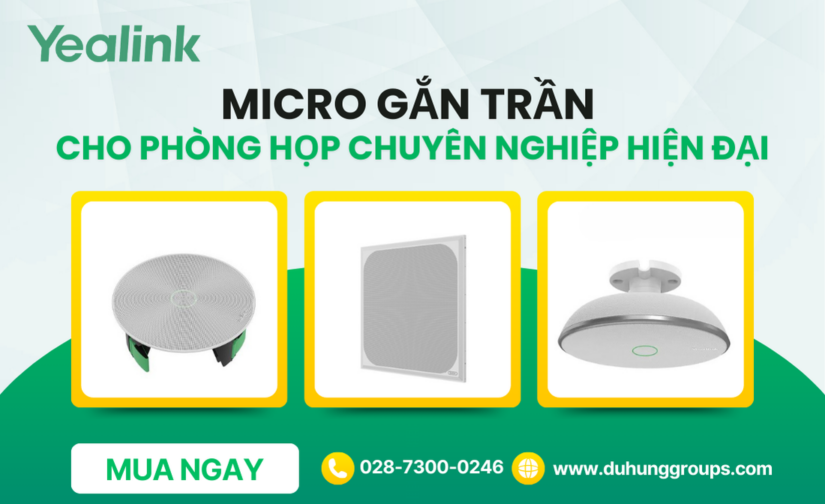 Micro gắn trần cho phòng họp chuyên nghiệp hiện đại