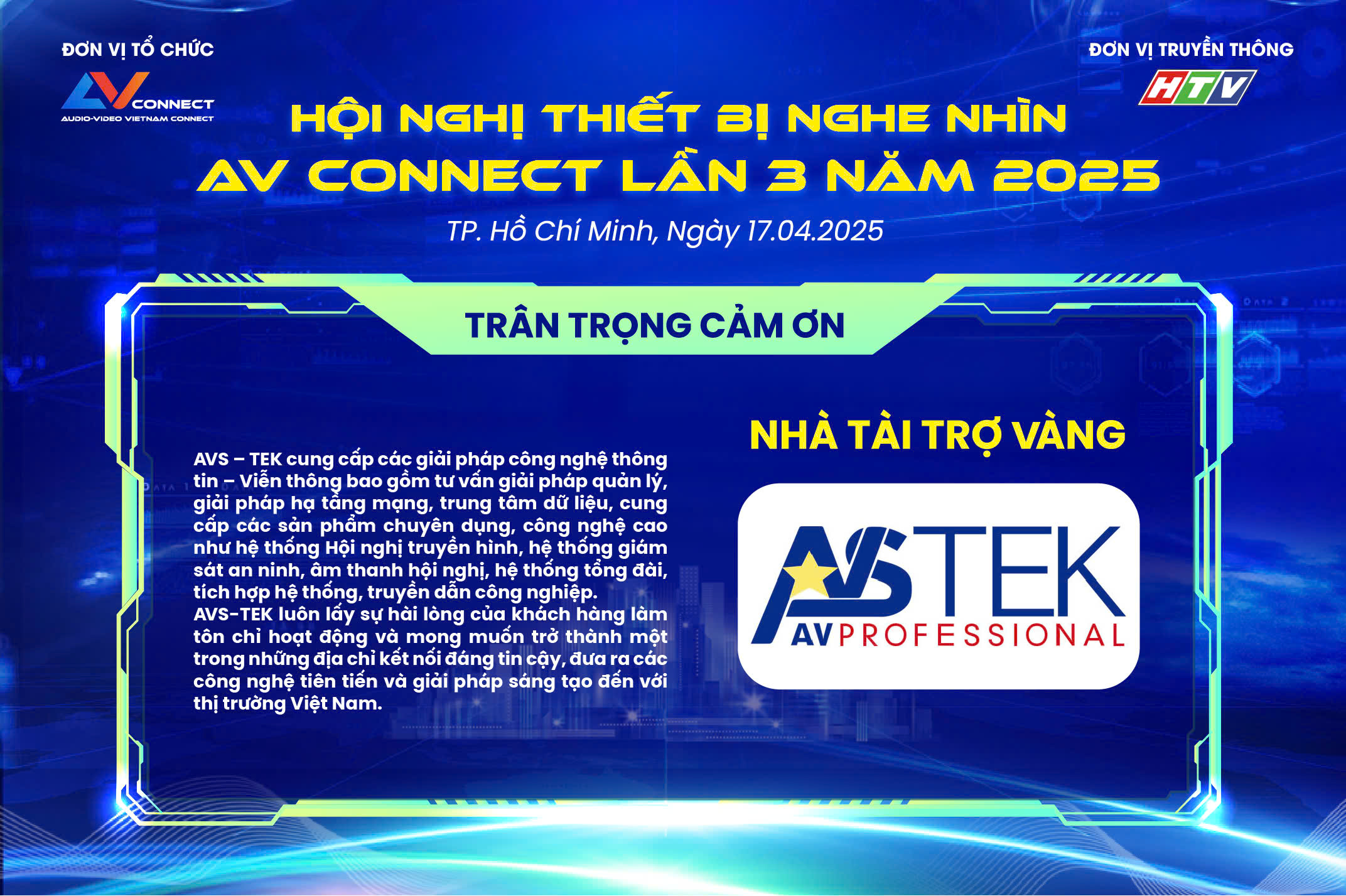 AVS – TEK – NHÀ TÀI TRỢ VÀNG SỰ KIỆN AV CONNECT LẦN 3 NĂM 2025