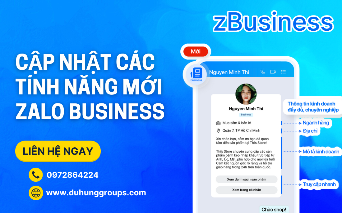 Cập nhật các tính năng mới Zalo Business