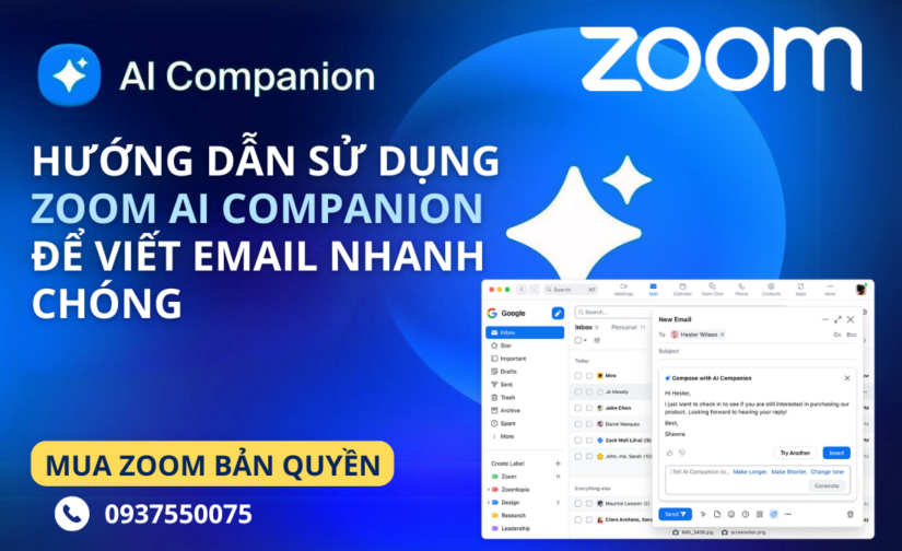 Hướng dẫn sử dụng Zoom AI Companion để viết email nhanh chóng