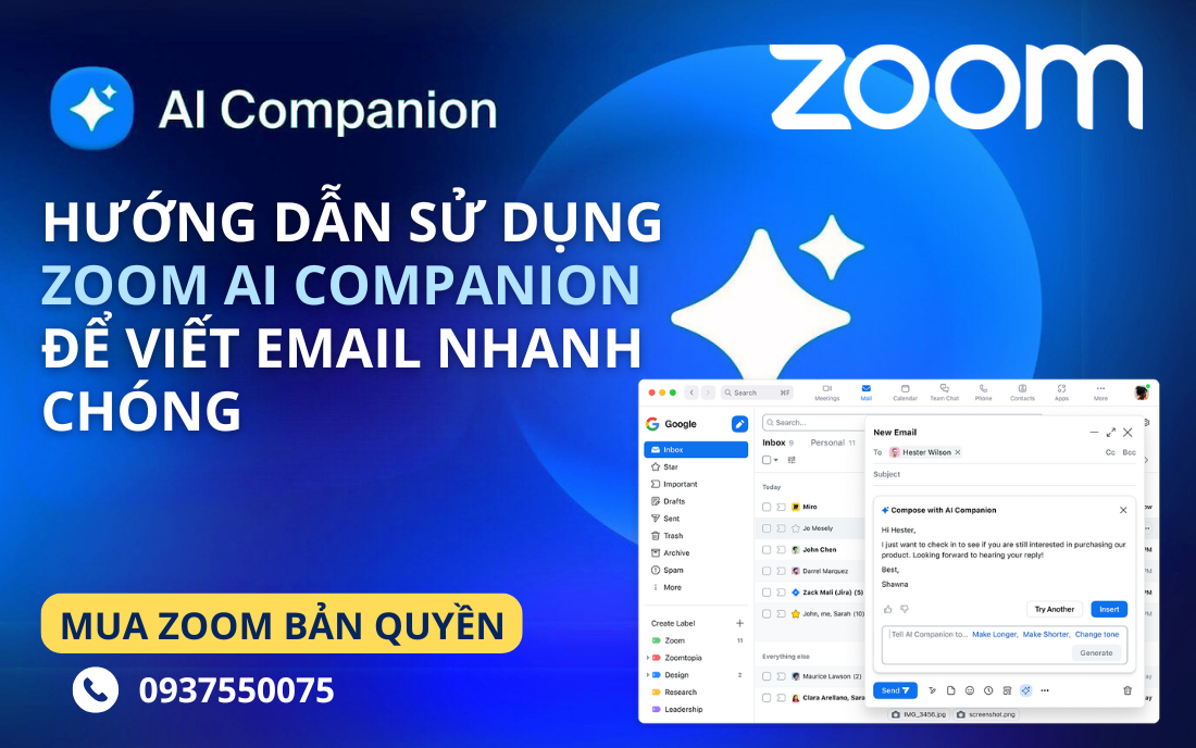 Hướng dẫn sử dụng Zoom AI Companion để viết email nhanh chóng