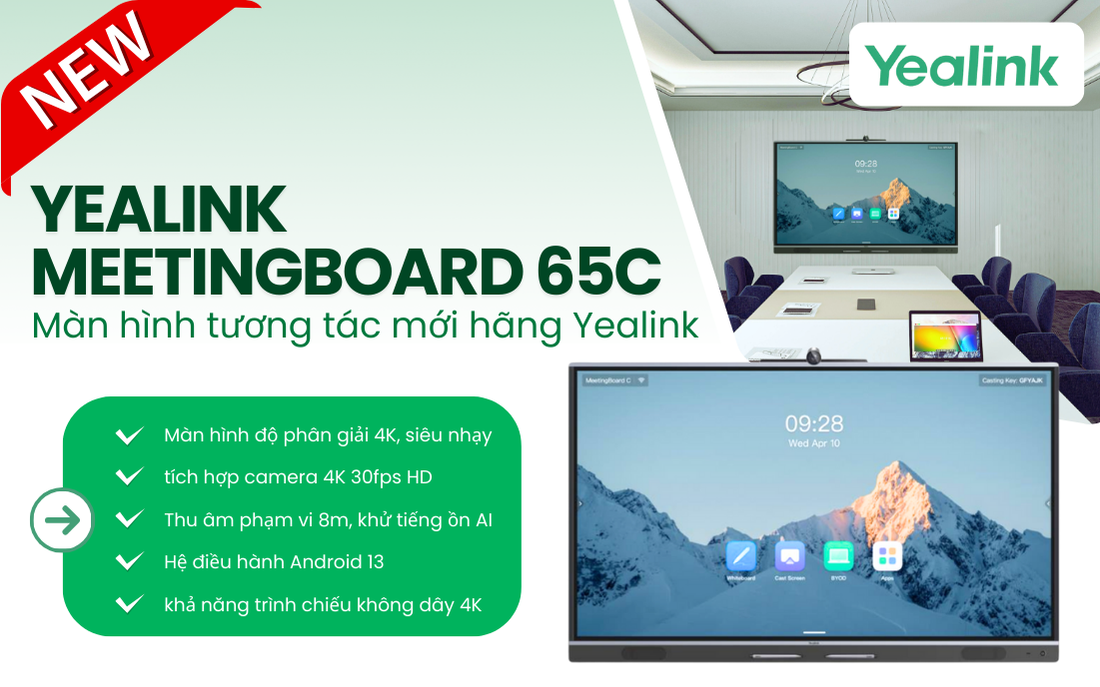 Màn hình tương tác mới hãng Yealink MeetingBoard 65C có gì nổi bật?