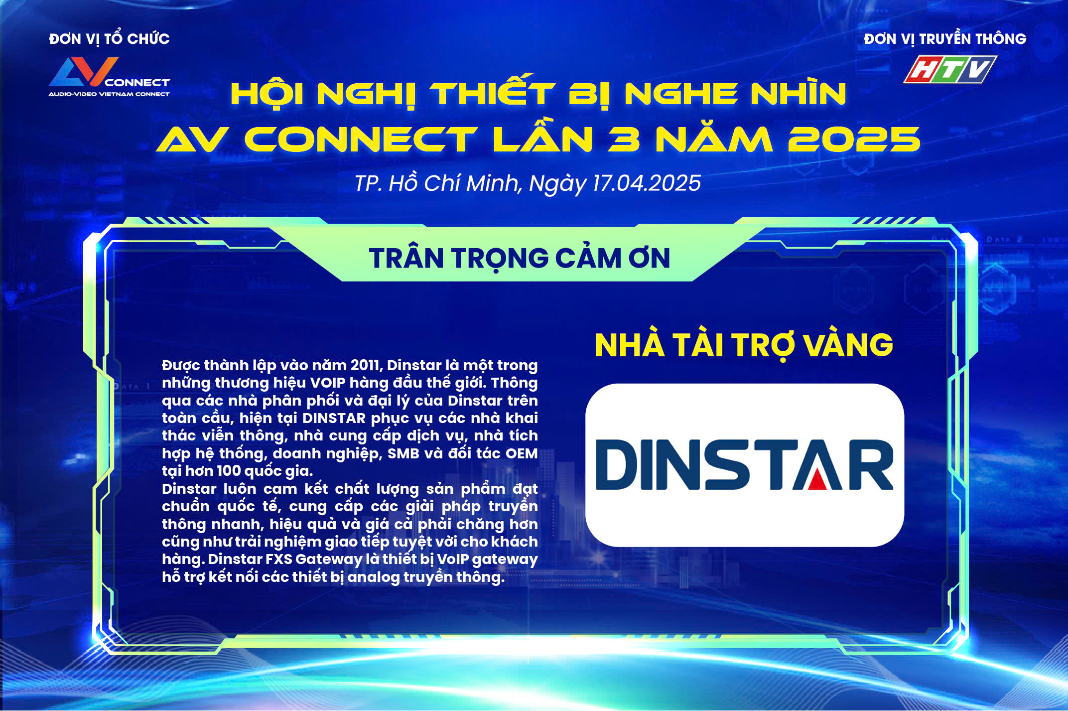 DINSTAR– NHÀ TÀI TRỢ VÀNG SỰ KIỆN AV CONNECT LẦN 3 NĂM 2025
