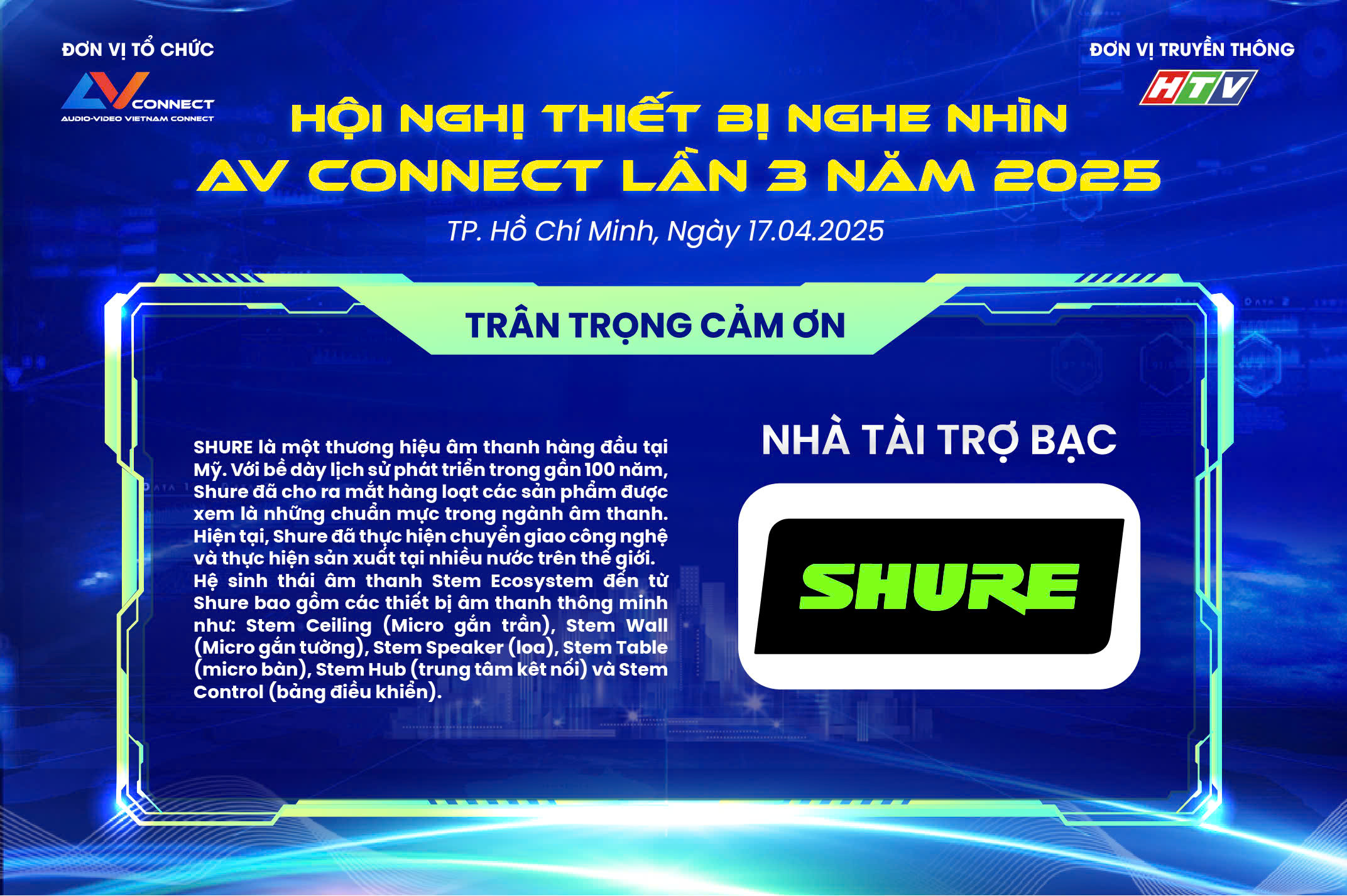 SHURE – NHÀ TÀI TRỢ BẠC SỰ KIỆN AV CONNECT LẦN 3 NĂM 2025