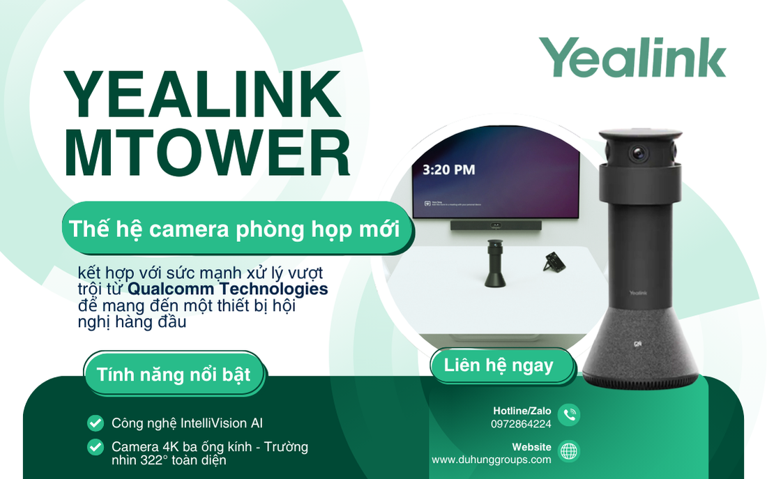 Yealink MTower: Thế hệ camera phòng họp mới