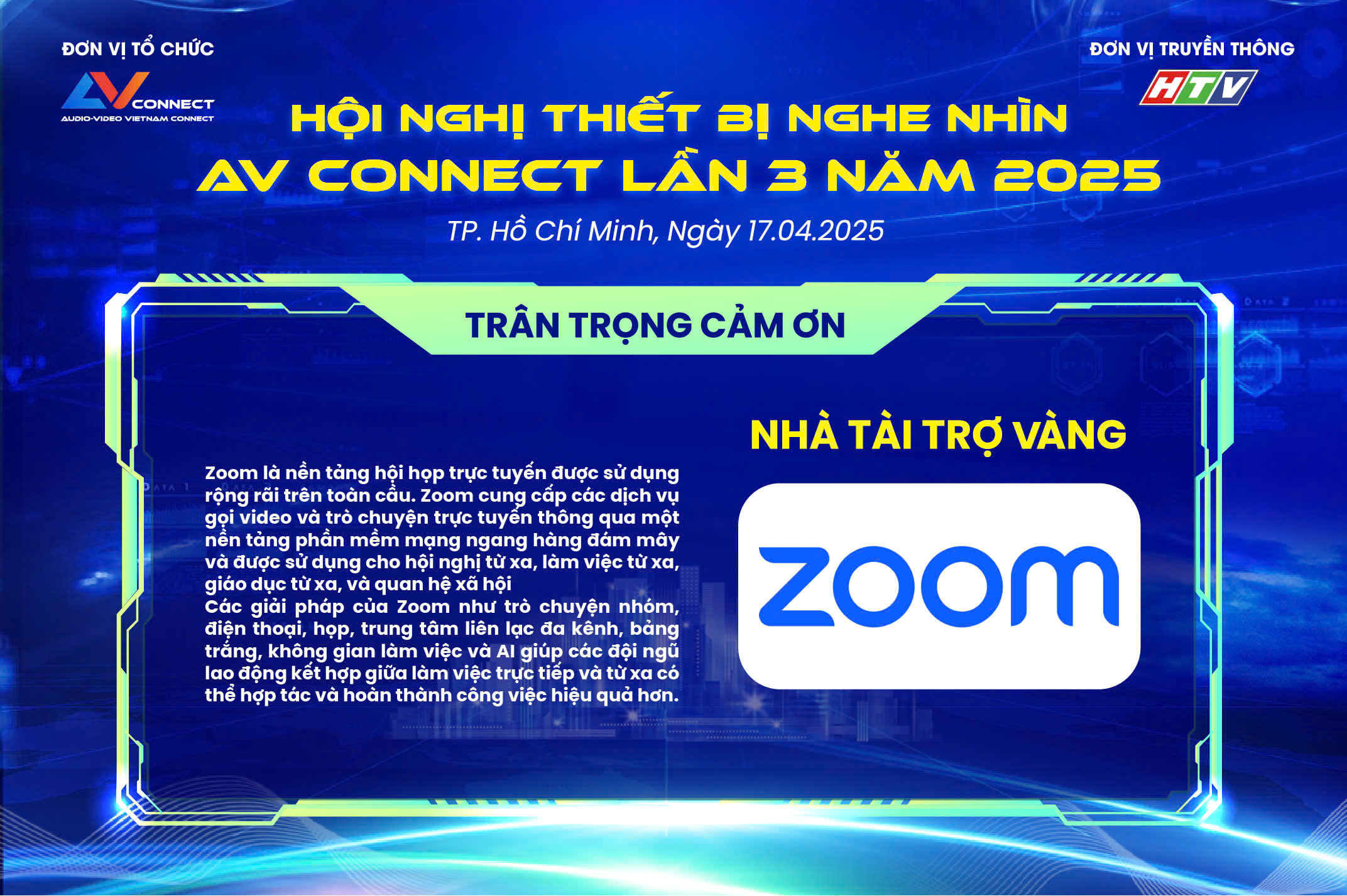 ZOOM– NHÀ TÀI TRỢ VÀNG SỰ KIỆN AV CONNECT LẦN 3 NĂM 2025