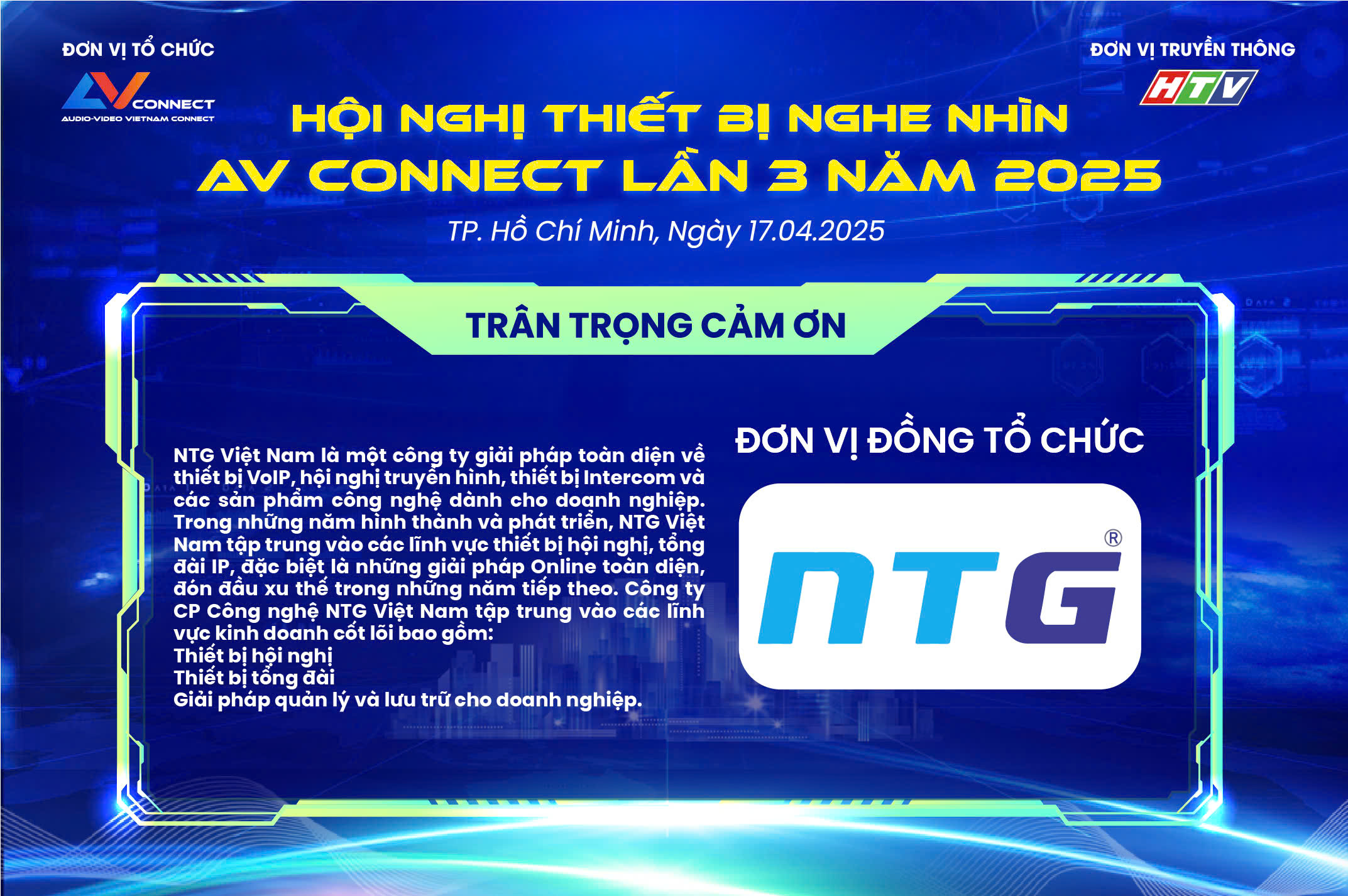 NTG – ĐƠN VỊ ĐỒNG TỔ CHỨC SỰ KIỆN AV CONNECT LẦN 3 NĂM 2025