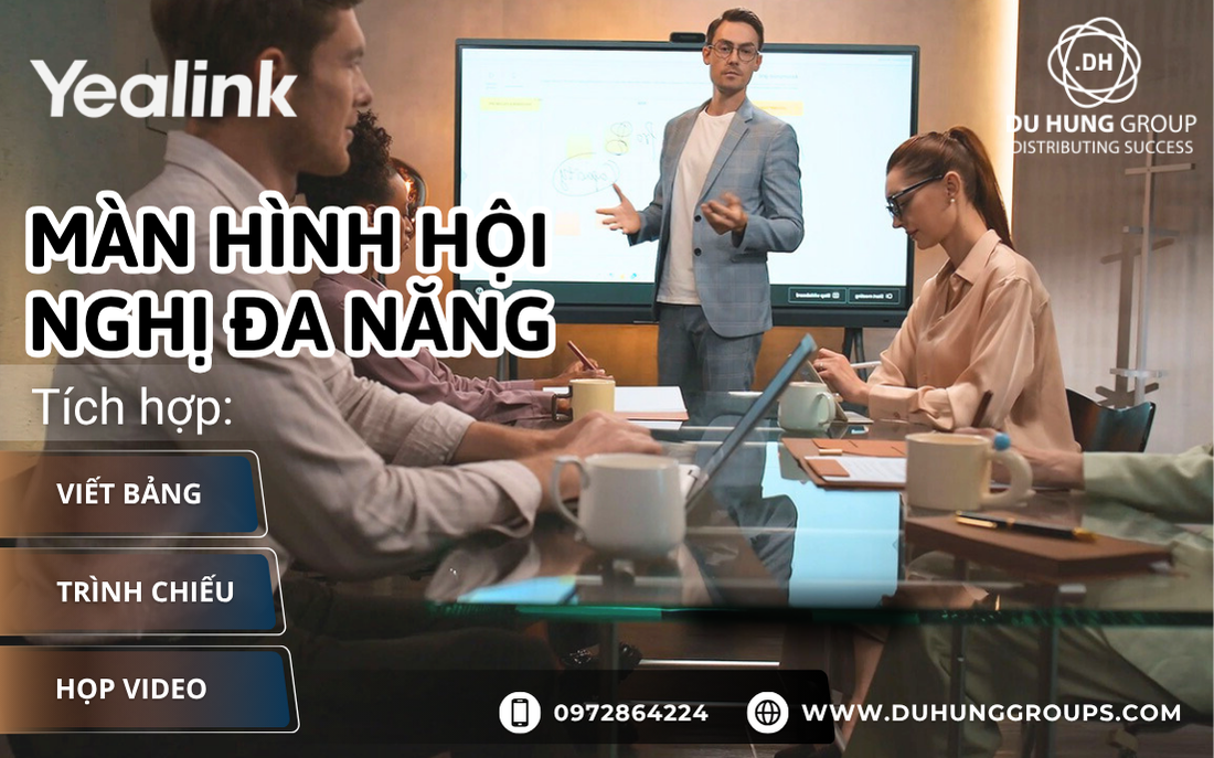 Màn hình hội nghị đa năng tích hợp viết bảng, trình chiếu và họp video