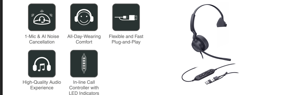 Tai nghe Yealink UH42 Mono