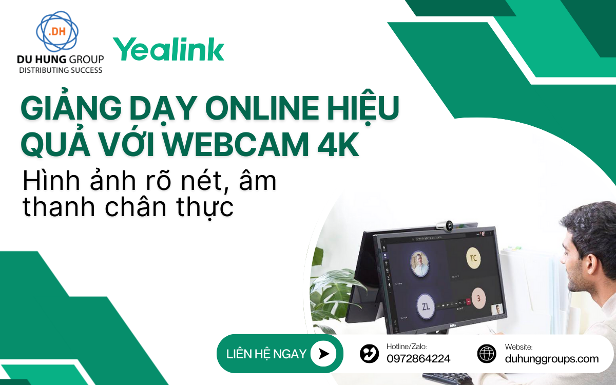 Giảng dạy online hiệu quả với webcam 4K – Hình ảnh rõ nét, âm thanh chân thực