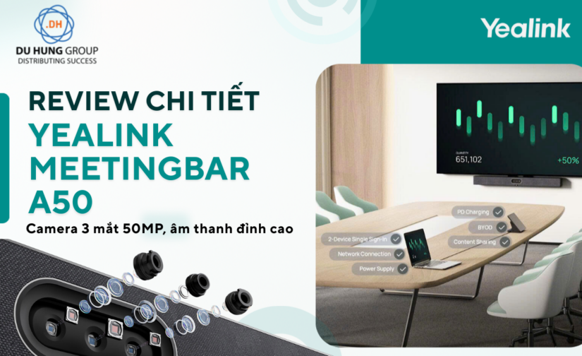 Review chi tiết Yealink MeetingBar A50: Camera 3 mắt 50MP, âm thanh đỉnh cao