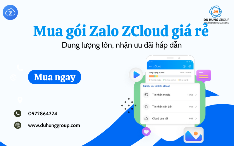 Mua gói Zalo ZCloud giá rẻ – Dung lượng lớn, nhận ưu đãi hấp dẫn