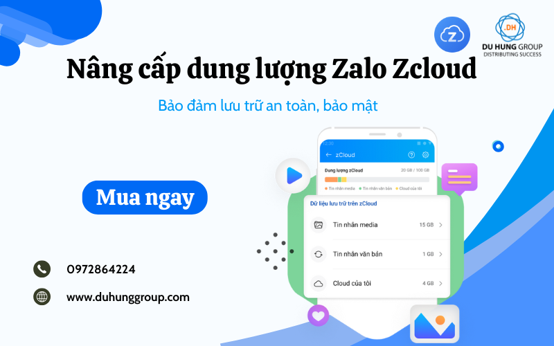 Nâng cấp dung lượng Zalo ZCloud – Bảo đảm lưu trữ an toàn