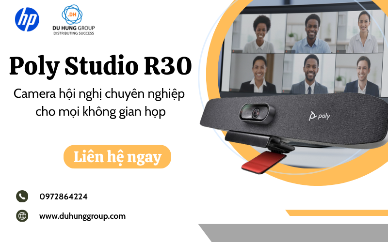Poly Studio R30 – Camera hội nghị chuyên nghiệp cho mọi không gian họp