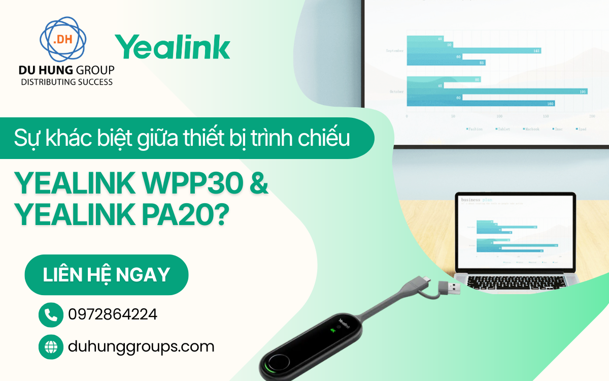 Sự khác biệt giữa thiết bị trình chiếu Yealink WPP30 và Yealink PA20