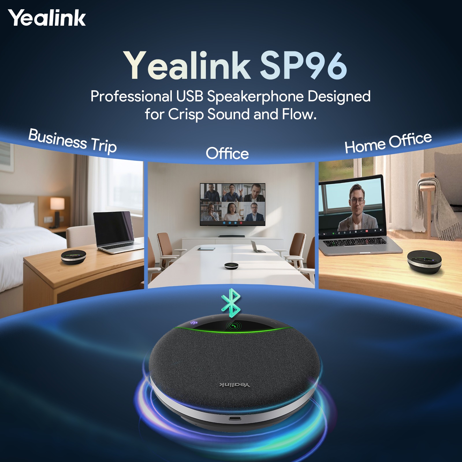 Loa hội nghị Yealink SP96 hỗ trợ Daisy Chain cho phòng họp vừa và lớn