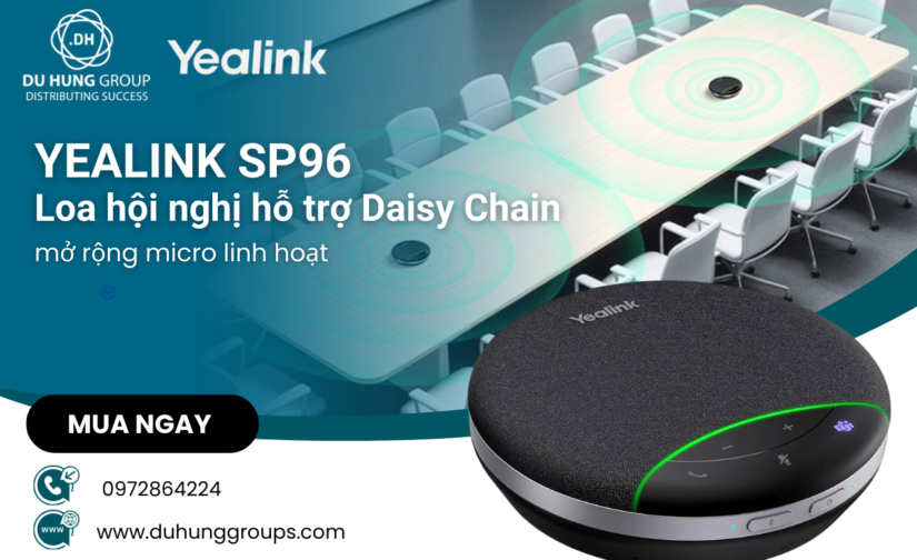 Yealink SP96 – Loa hội nghị hỗ trợ Daisy Chain mở rộng micro linh hoạt