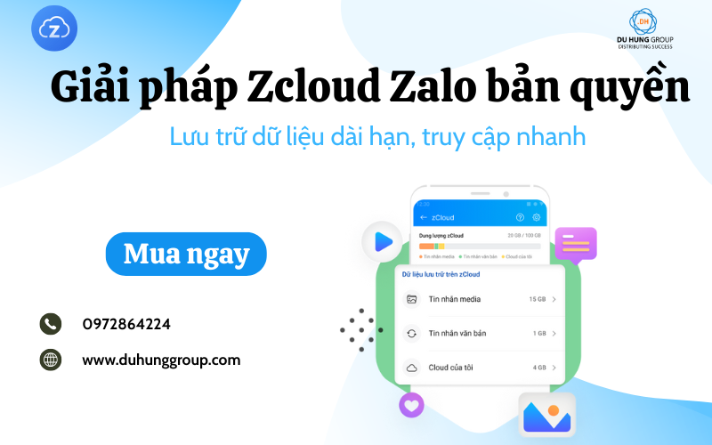 Giải pháp Zcloud Zalo bản quyền – Lưu trữ dữ liệu dài hạn, truy cập nhanh