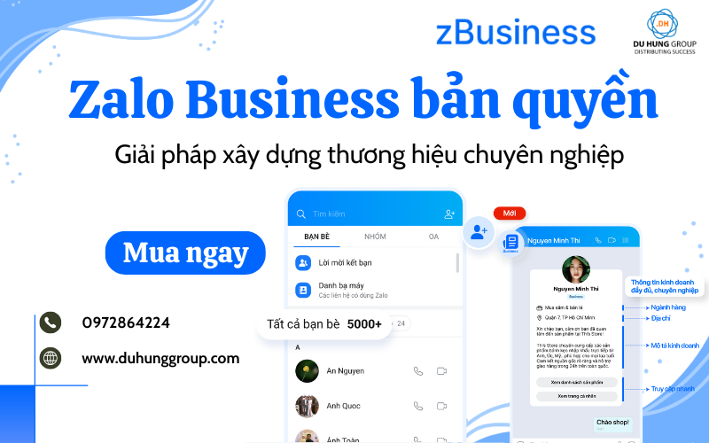 Zalo Business bản quyền – Giải pháp xây dựng thương hiệu chuyên nghiệp