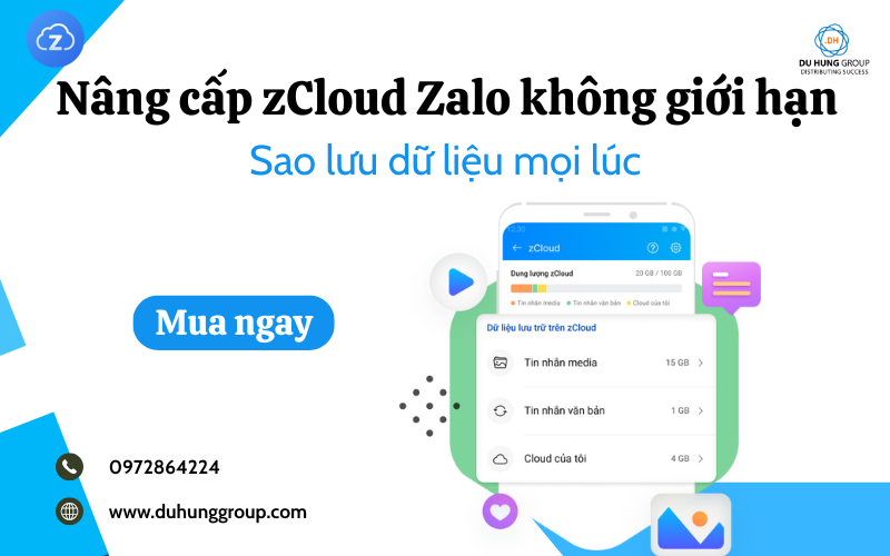 Nâng cấp zCloud Zalo không giới hạn – Sao lưu dữ liệu mọi lúc